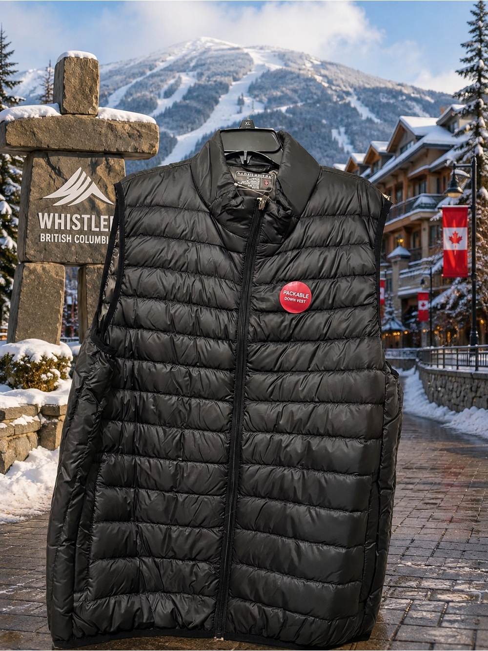 Saddlebred Black Packable Quilted Down Vest